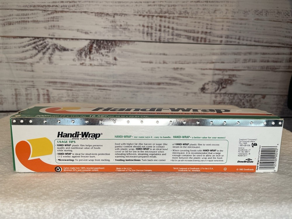 Dow Handi-Wrap Clear Plastic Vintage 1990s Kitchen Prop Storage