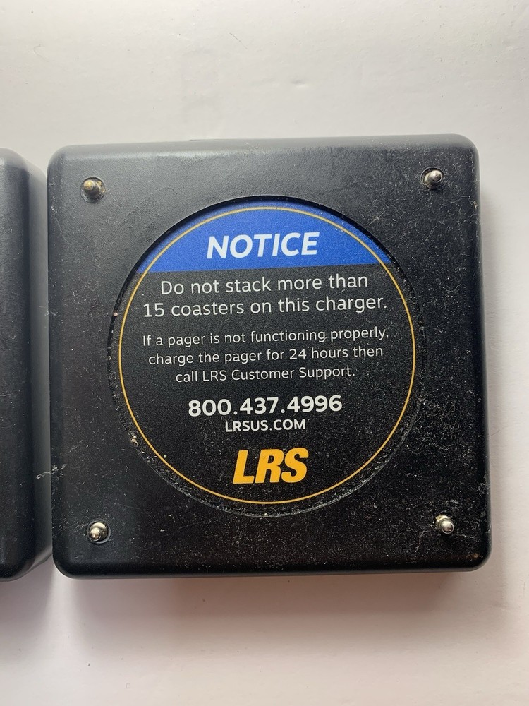 (2) LRS Long Range Systems Coaster Call Restaurant Pagers USED Untested