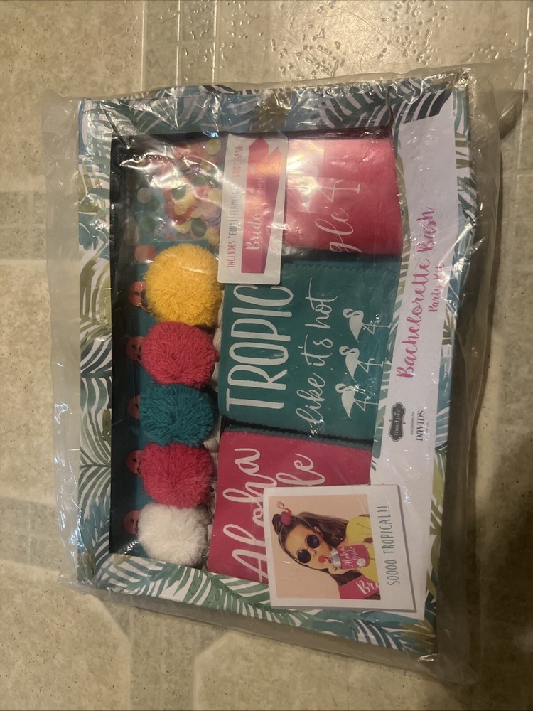 David's Bridal mudpie Bachelorette Bash Party Kit Tropical Flamingo Bash