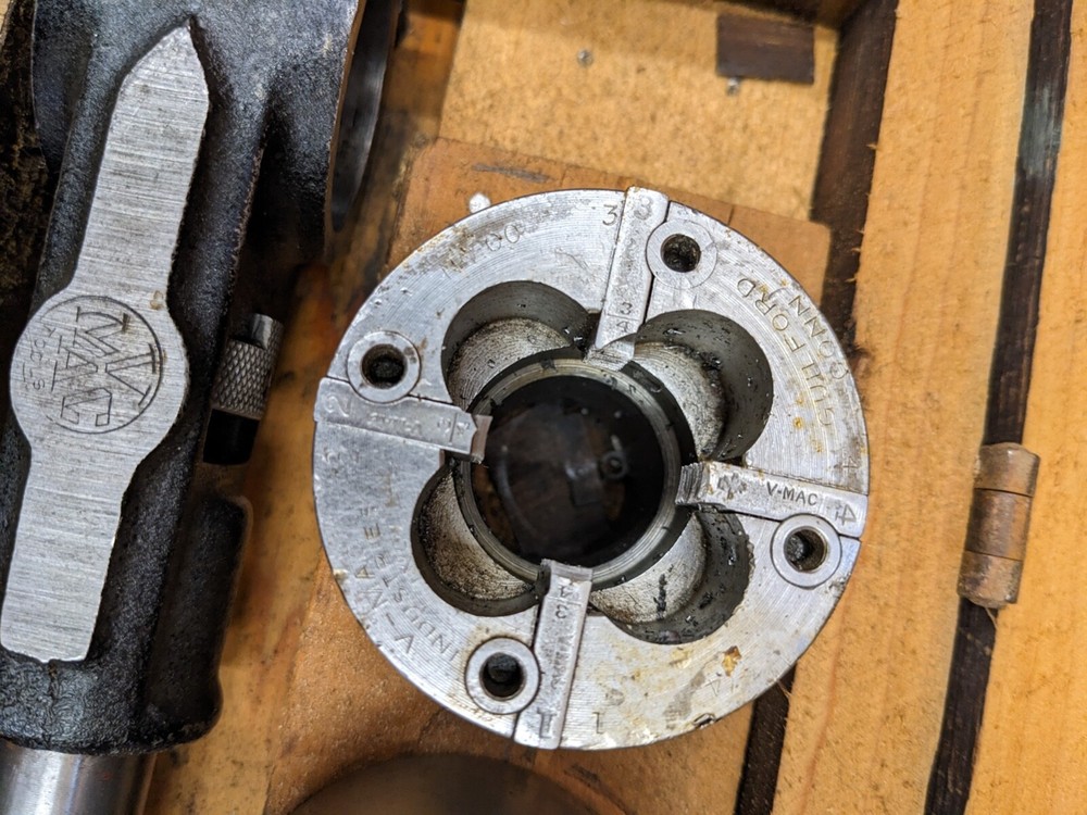 Vtg V Mac Pipe Drophead Threader Die Set Guilford CT