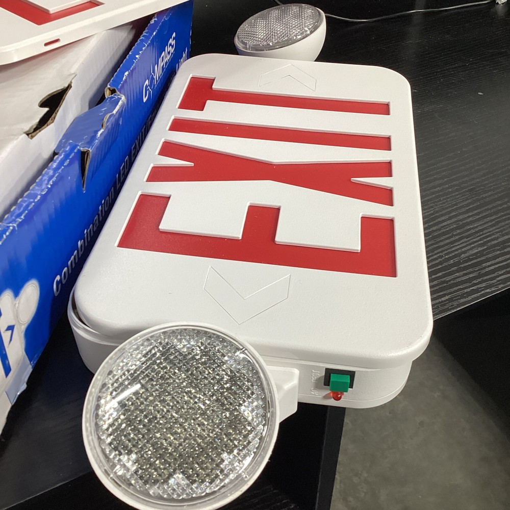 COMPASS CCR COMBINATION LED EXIT/EMERGENCY LIGHT RED