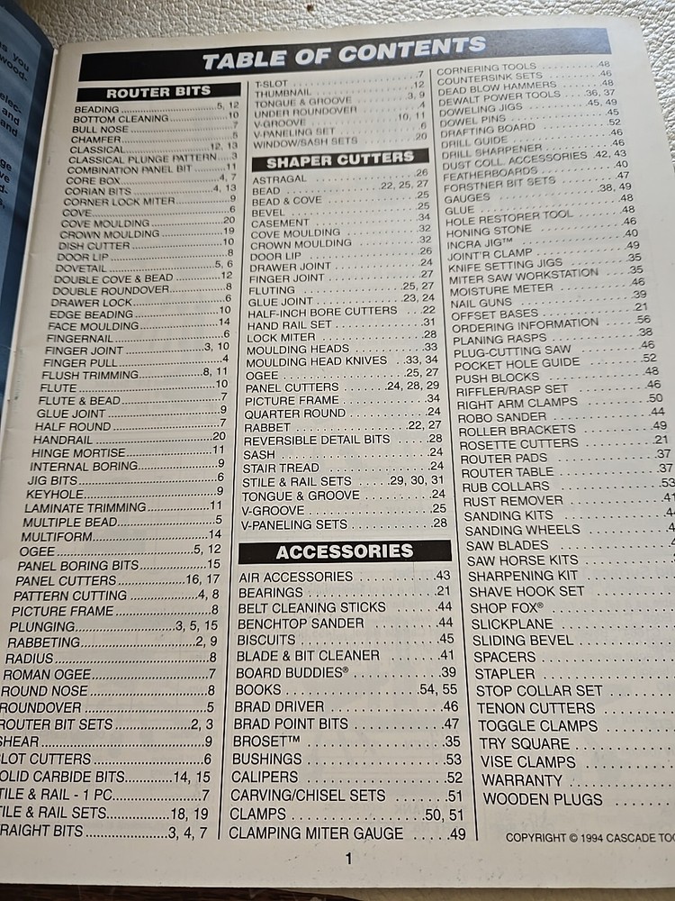 Cascade Tools Hardware Catalog 1995 Vintage Includes Price Sheet & Envelope