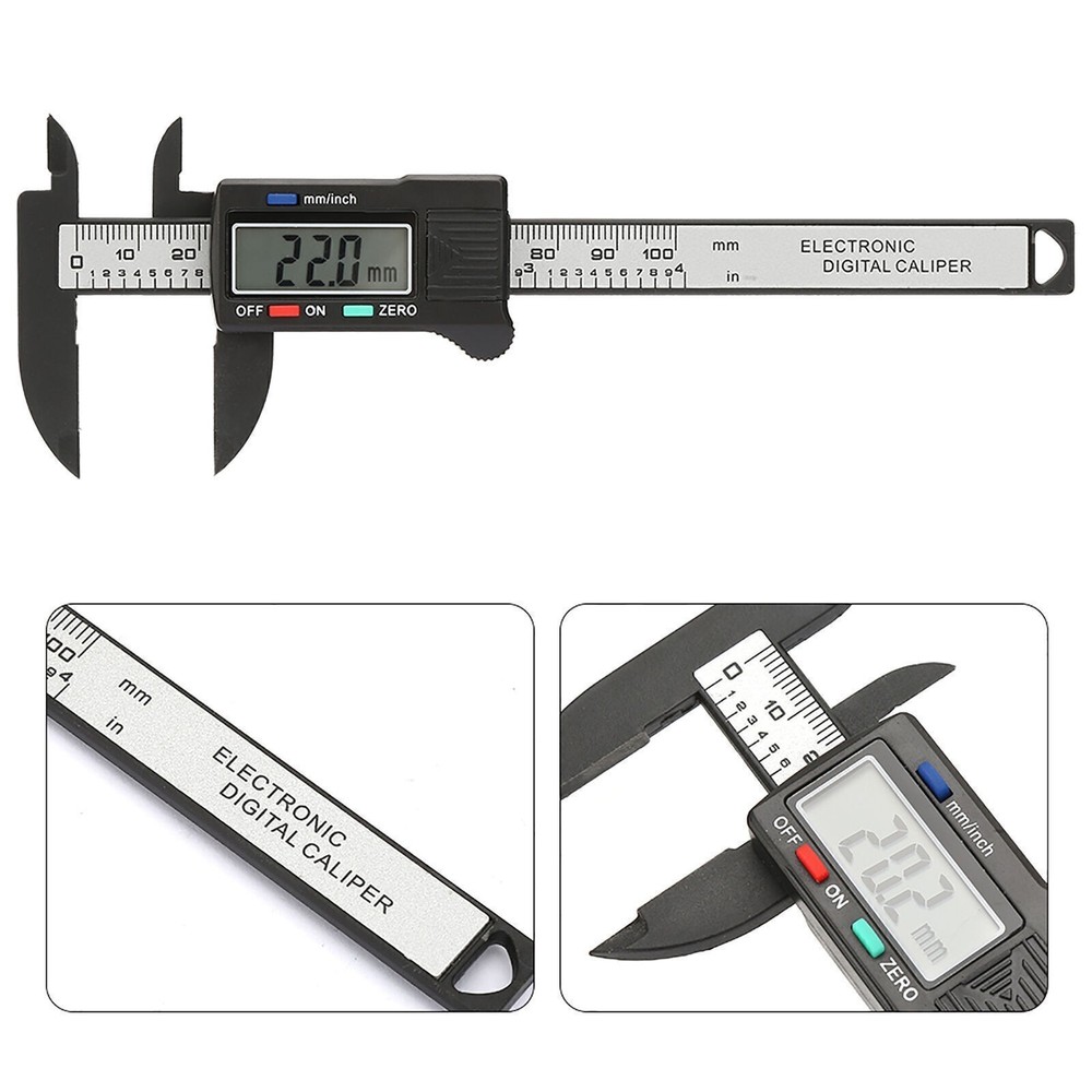Practical 100 mm Plastic Electronic Digital Caliper with Large LCD Screen