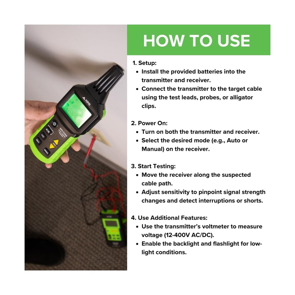 KPS-CC840 Advanced Wire Tracker – Precision Cable and Pipe Detection Tool