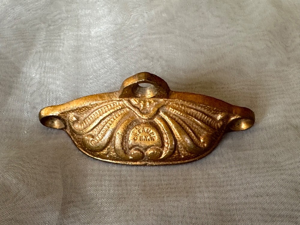 ANTIQUE Victorian Bronze Drawer Pull Apothecary Bin Cup Pull Hardware WG Creamer