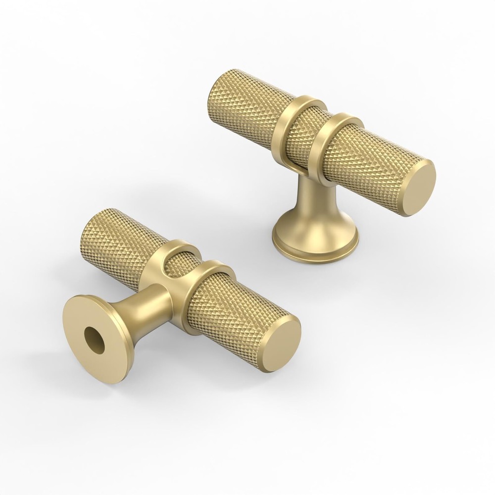 10 Pack Knurled Brushed Gold Kitchen Cabinet Knobs Dresser Knobs Drawer Knobs...