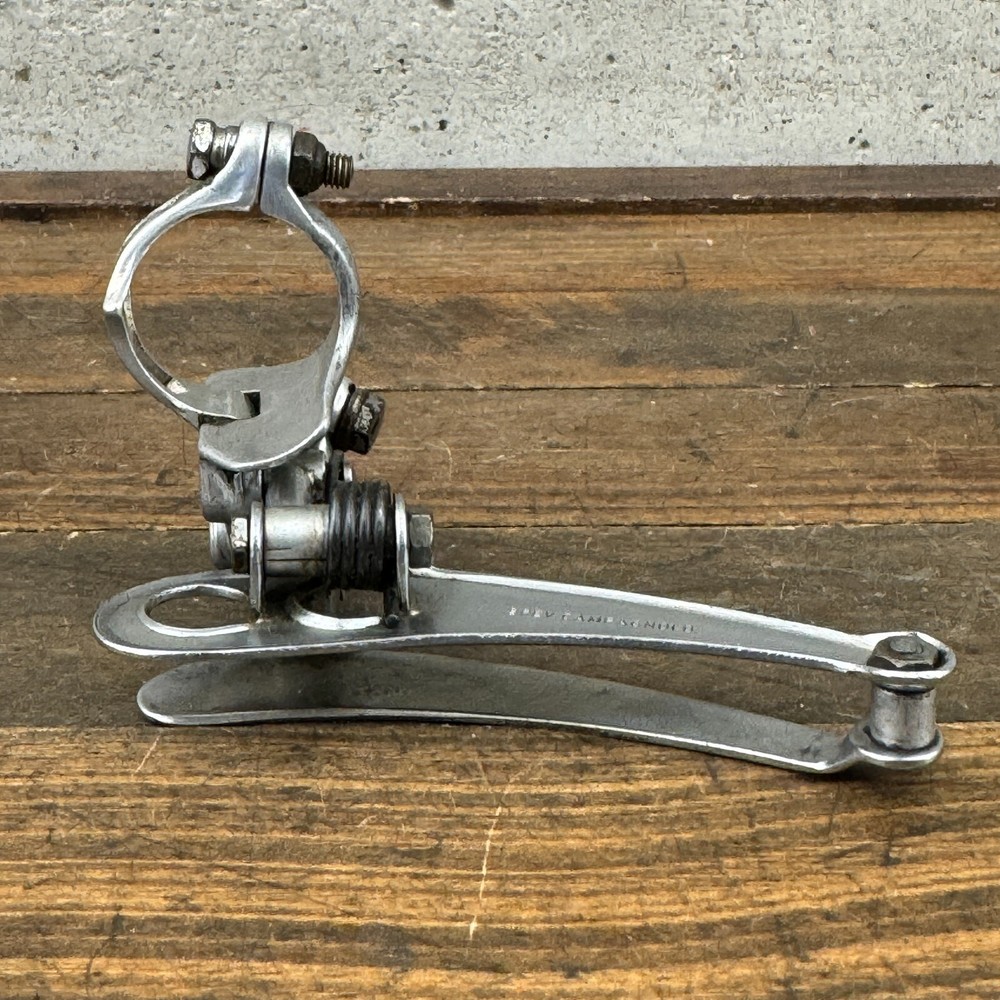 Vintage Campagnolo Record Front Derailleur Bottom Pull Flat Cut Out Clamp C2