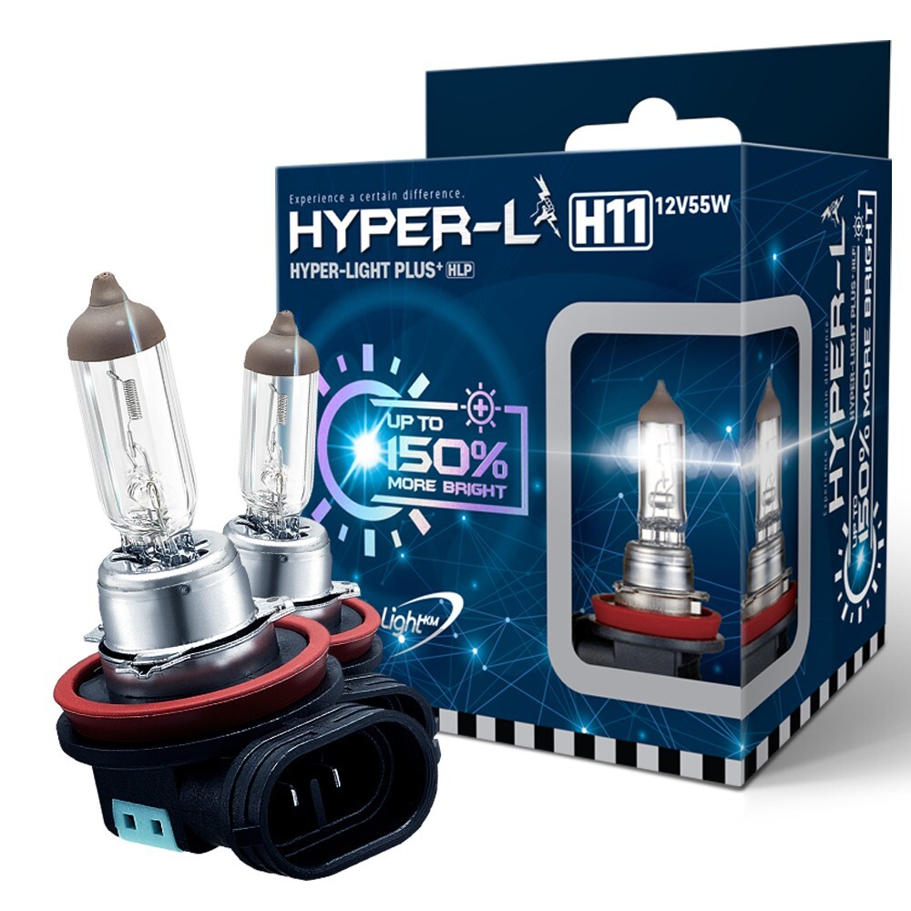 H11 Halogen 12V 55W Super Bright Upgrade Headlight Bulb-150% More Light (2pcs)