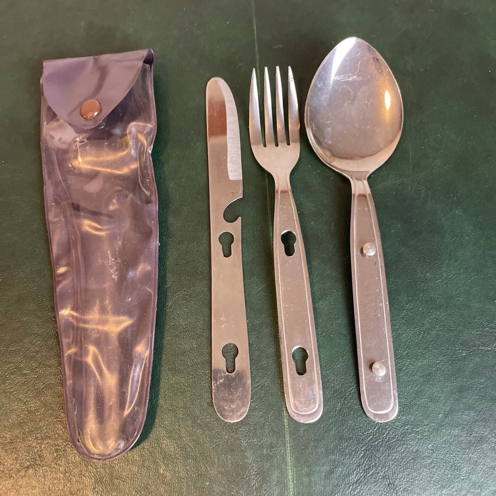 Camping Utensil Set Nesting Knife Fork Spoon