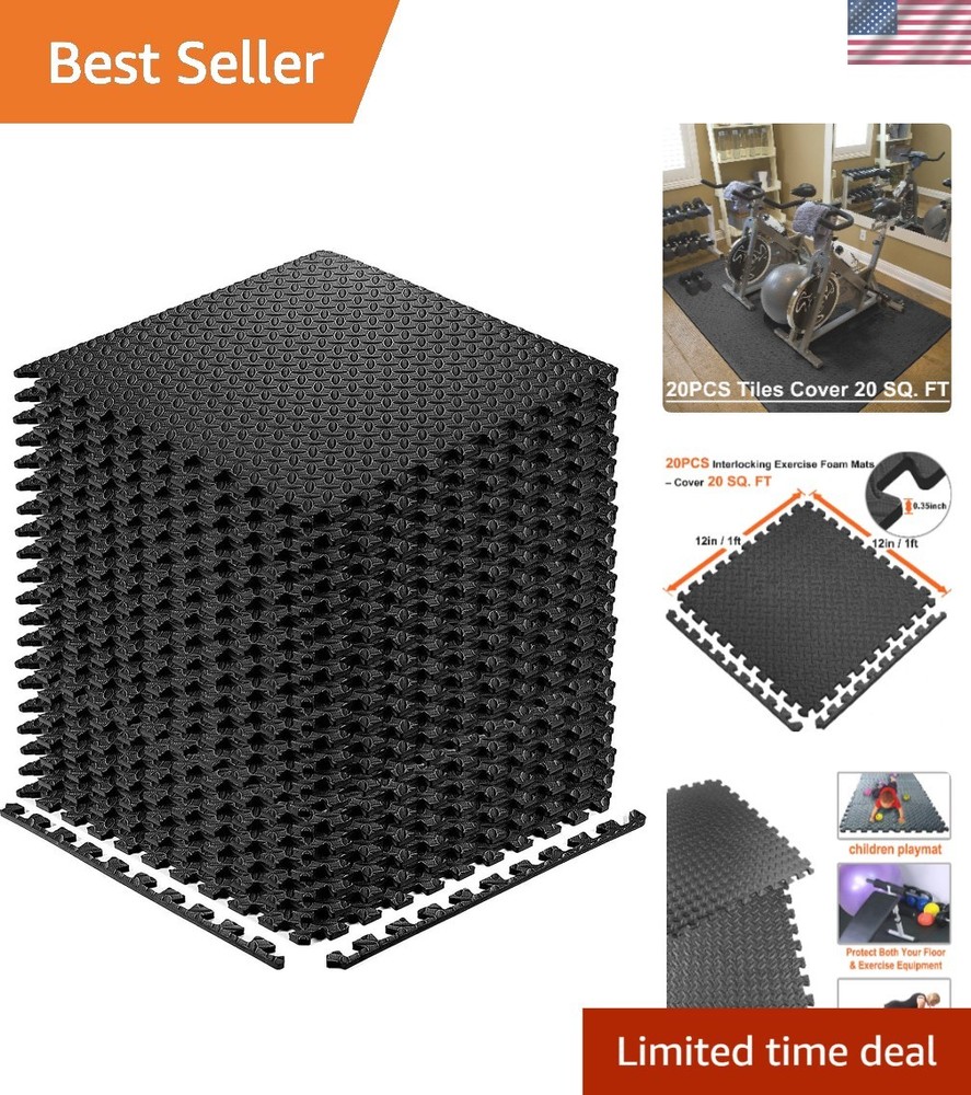 Versatile 20 SQ.FT EVA Foam Interlocking Exercise Mats - Easy Clean & Durable