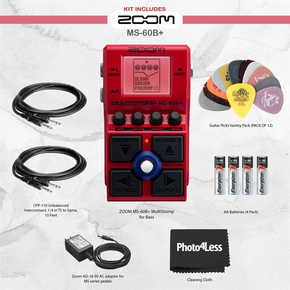 Zoom MS-60B+ MultiStomp for Bass Bundle