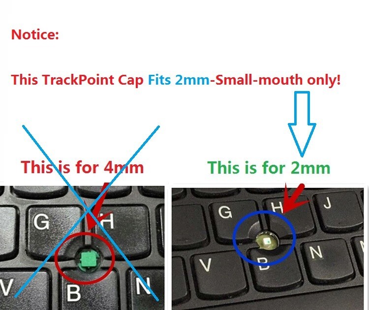 4pcs Red Dome 2mm TrackPoint Caps Mouse Pointer for Lenovo Thinkpad Laptops