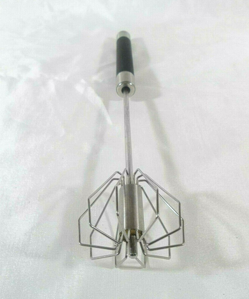 Spring Action 12" Stainless Steel Whisk with Black Handle