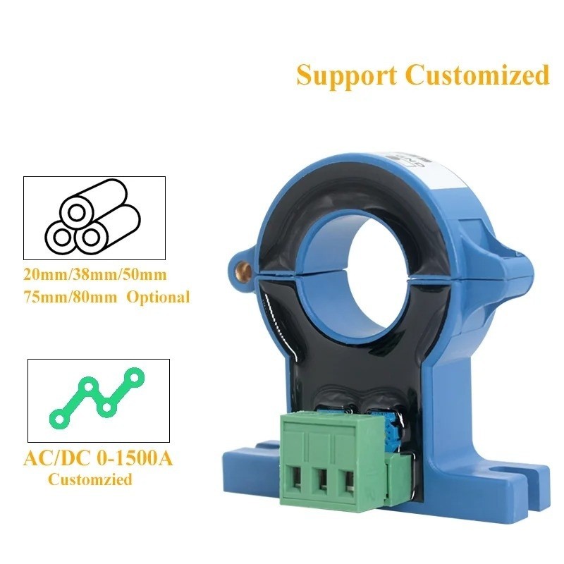 Current Transmitter Open Loop Split Core AC DC 50A 100A 500A 1000A Hall Sensor