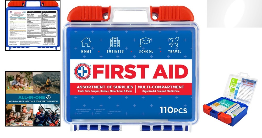 Multi-Purpose 110-Piece First Aid Kit: Organize, Protect & Prepare Anywhere