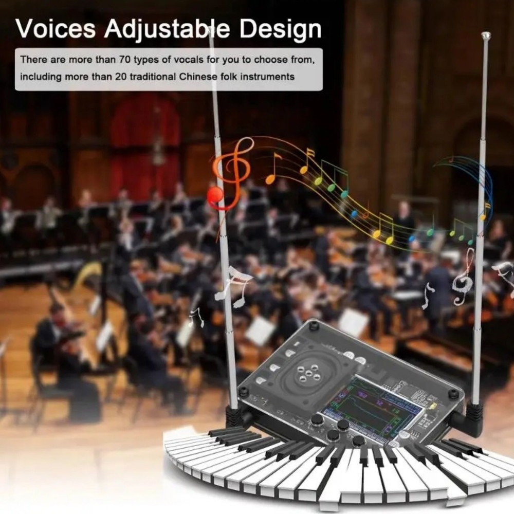 Type-C Mini Theremin Musical Electronic Creative Instrument With Screen Display