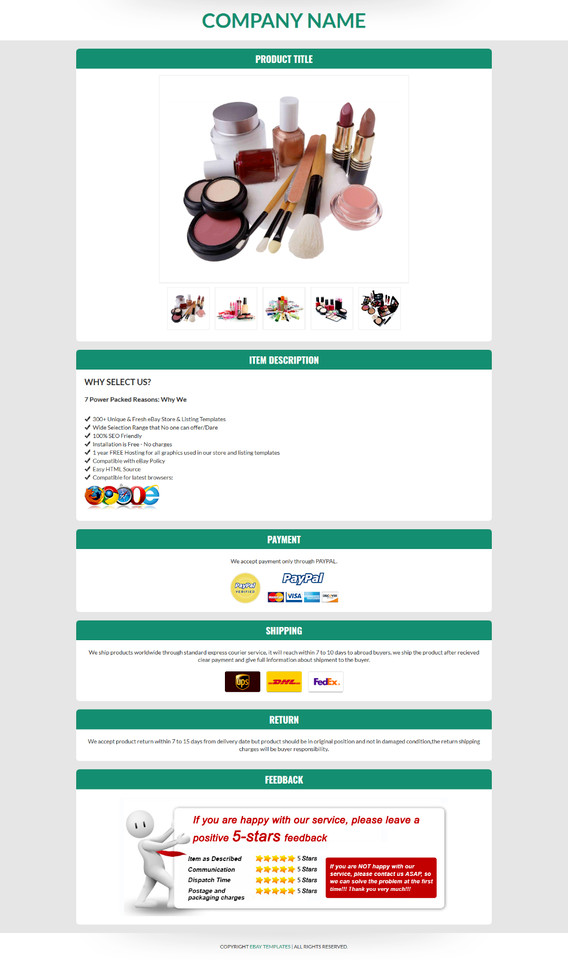 New eBay Mobile Responsive Template Auction Listing Professional HTTPS 2025