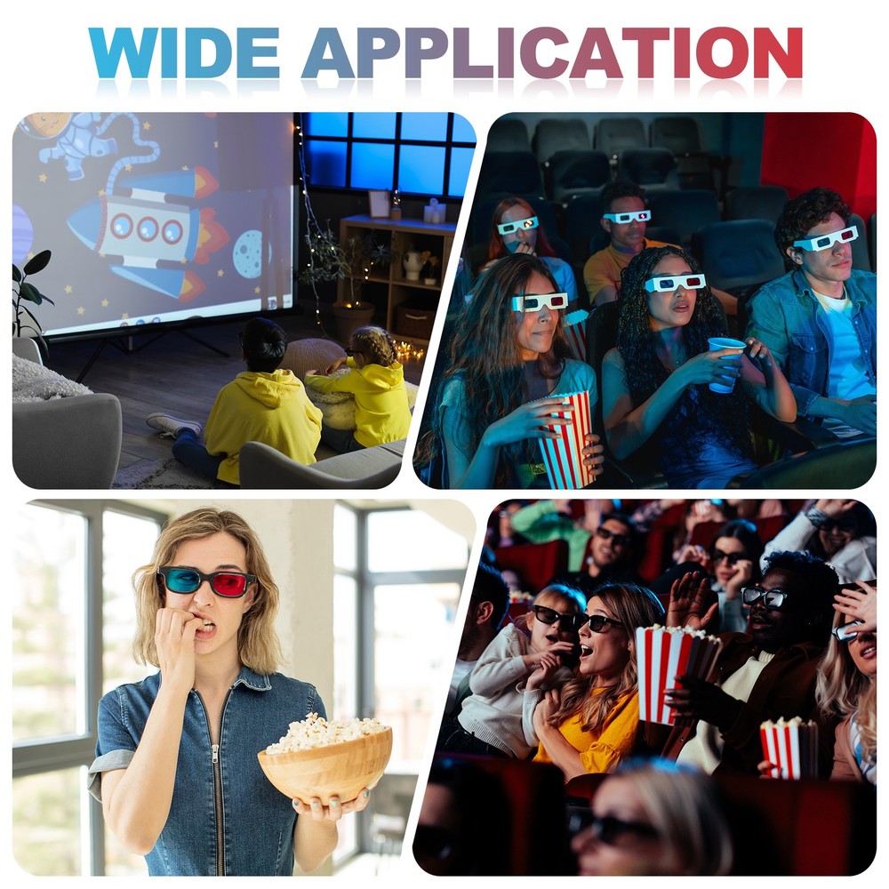 2 Pcs Polarized Clip-on 3D Glasses, Passive Circular 3D Viewing Glasses Frames