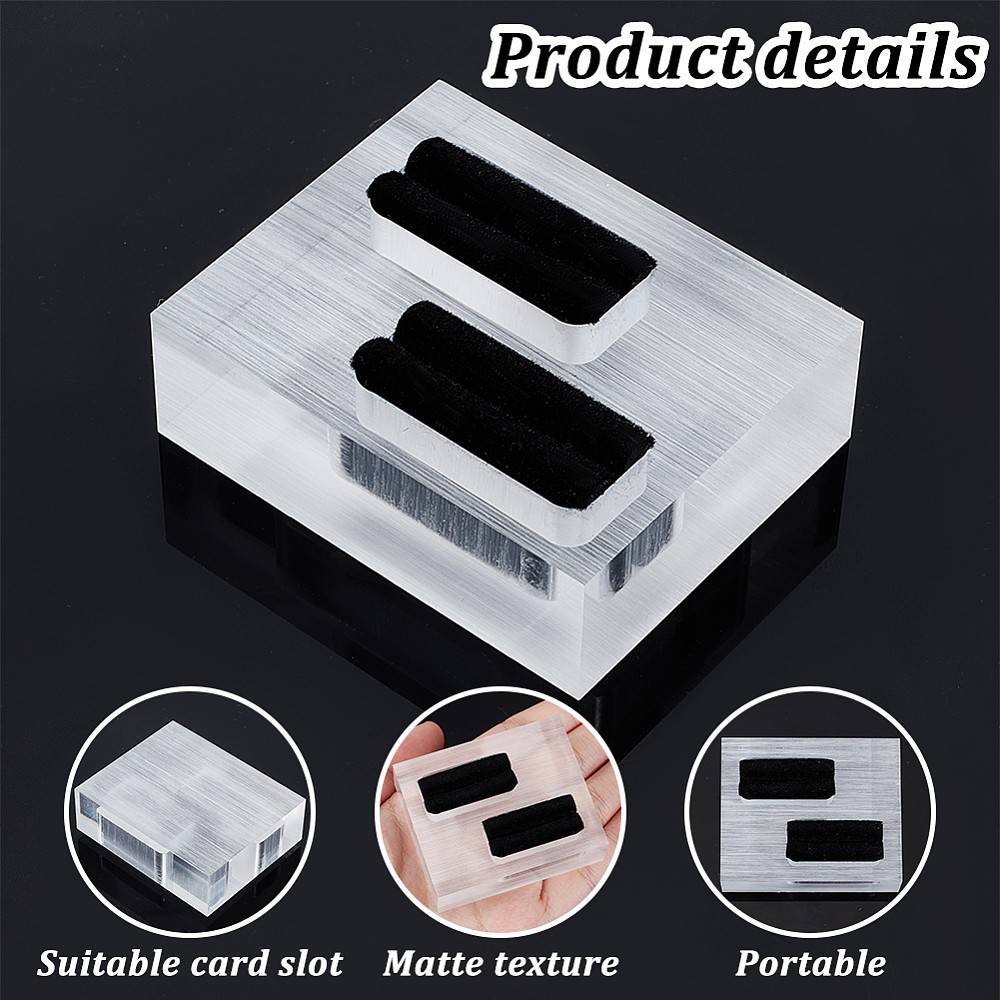 DIY Jewelry Display 2pcs Rectangle Acrylic Finger Ring Display Holders