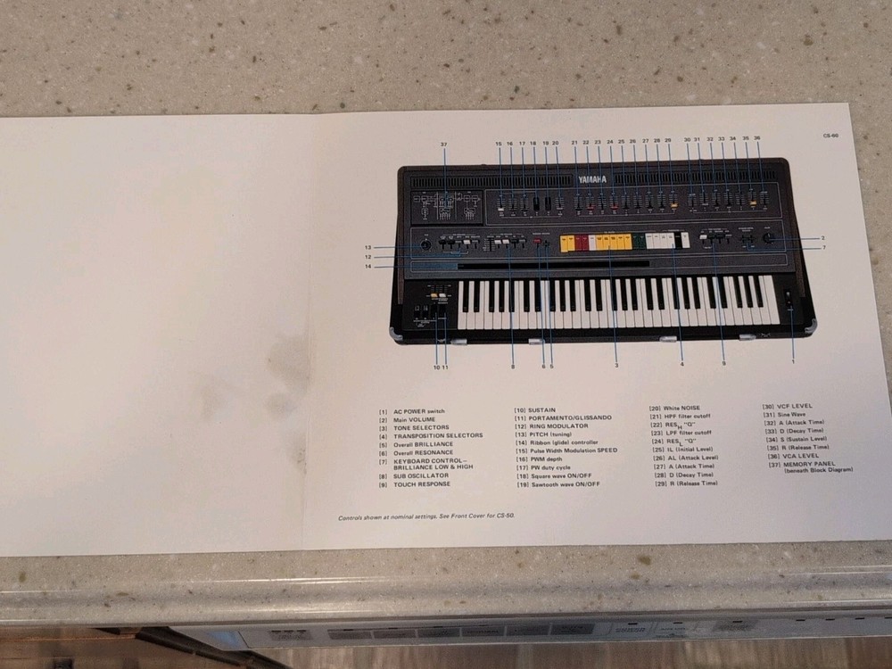 Yamaha CS50 CS60 Polyphonic Synthesizer Instruction Manual
