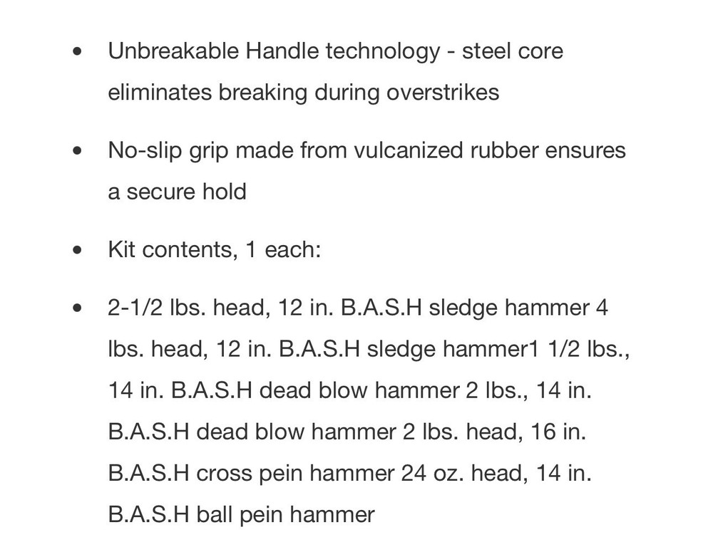 Wilton B.A.S.H 6-Piece Master Hammer Set