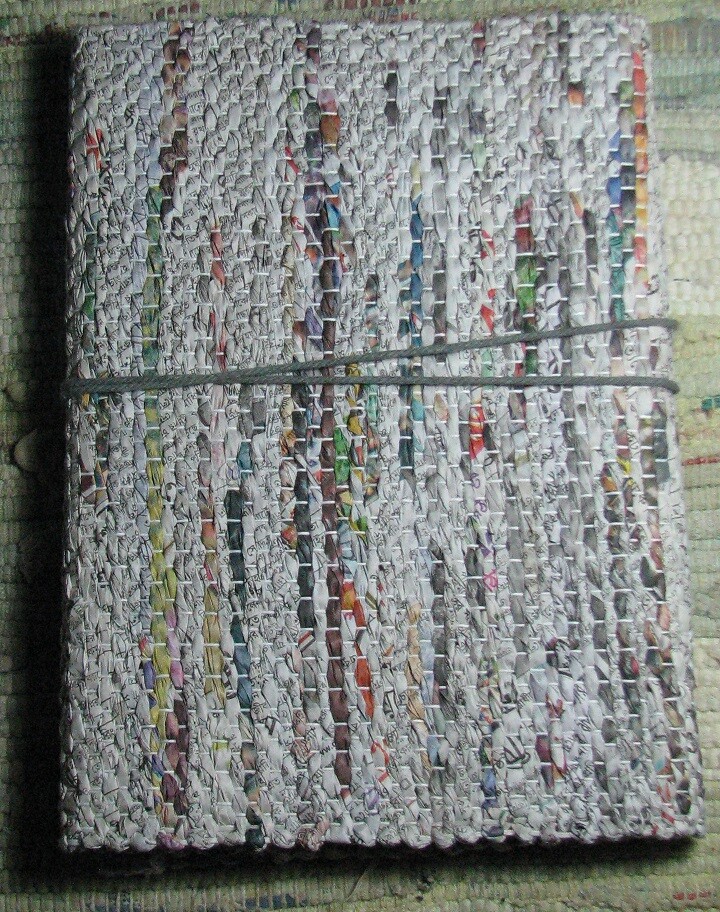 Eco Friendly Handmade JOURNAL Diary Thread Newspaper Unlined Paper Scrapbook