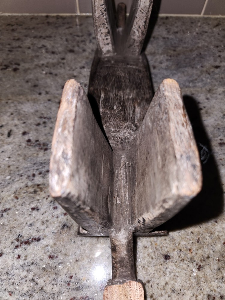 Antique Handcarved Wood Pillow/Stool
