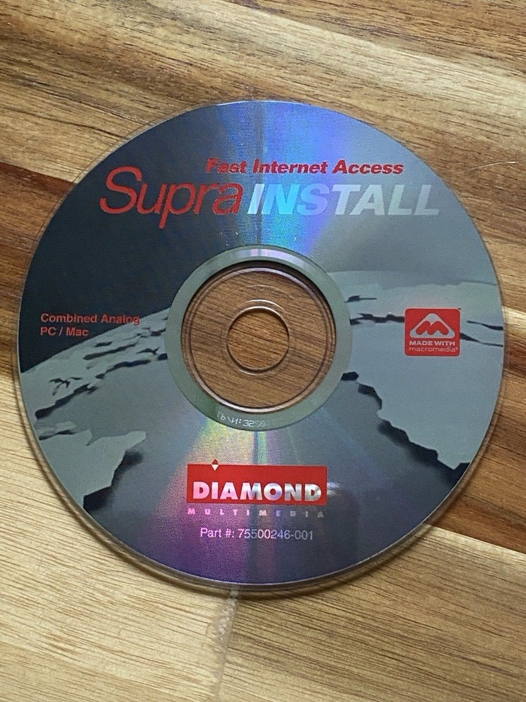 Supra Install By Diamond Multimedia PC/Mac Software CD-Rom Disc Fast Internet