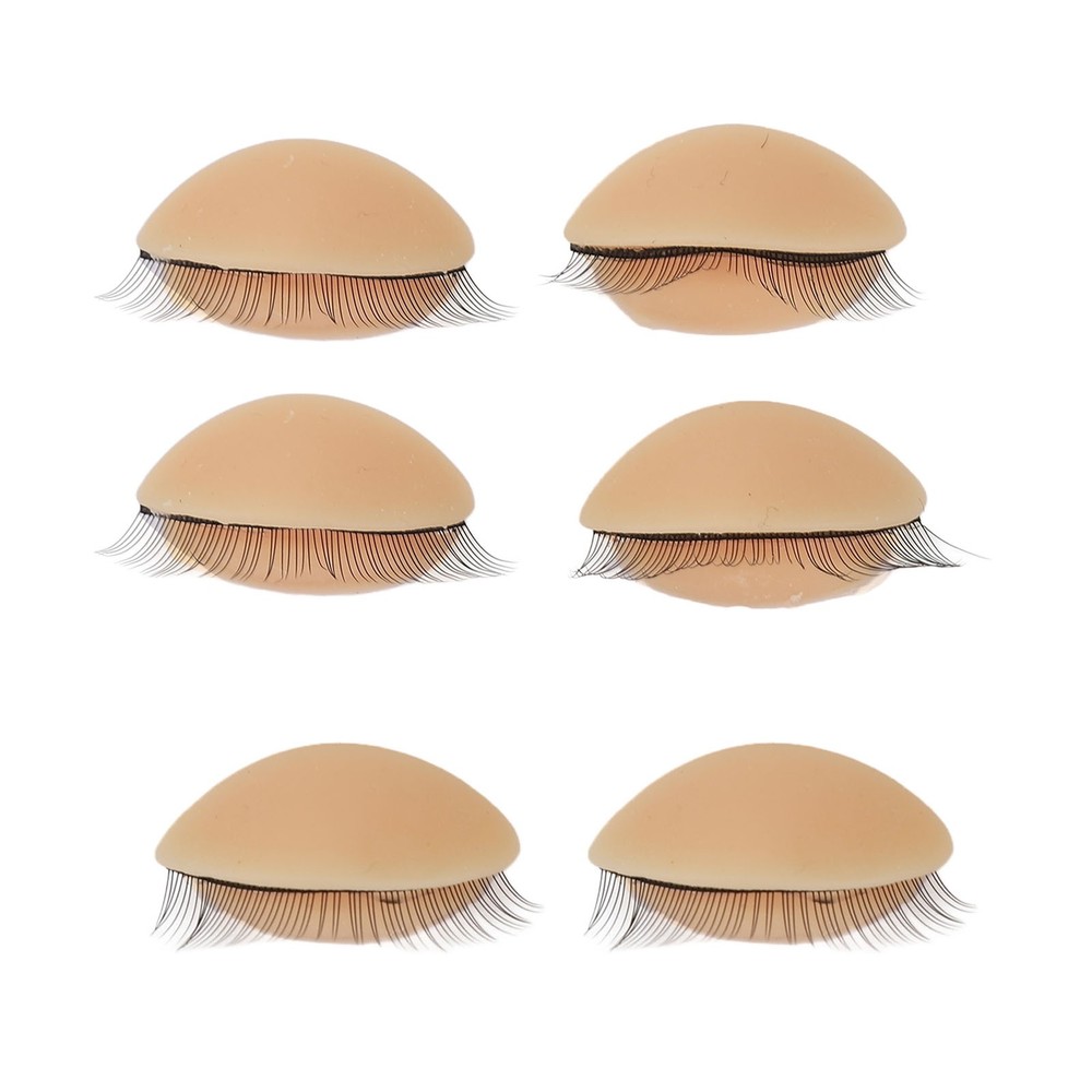 3 Pairs Replacement Eyelids For Mannequin Head Eyelash Extension Practice