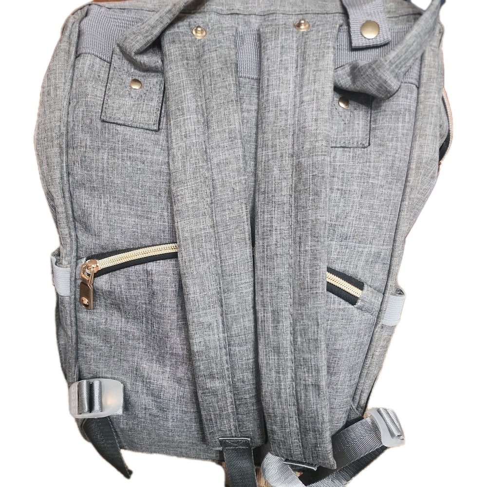 AFBP Sydney Breast Pump Backpack Diaper Bag Grey Gold Hardware Gently Used