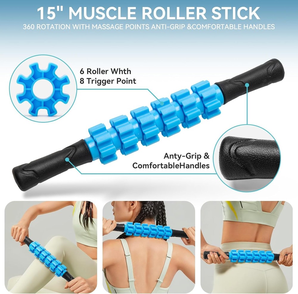 1 Fo Roller Set for Deep Tissue Muscle Massa, High Density