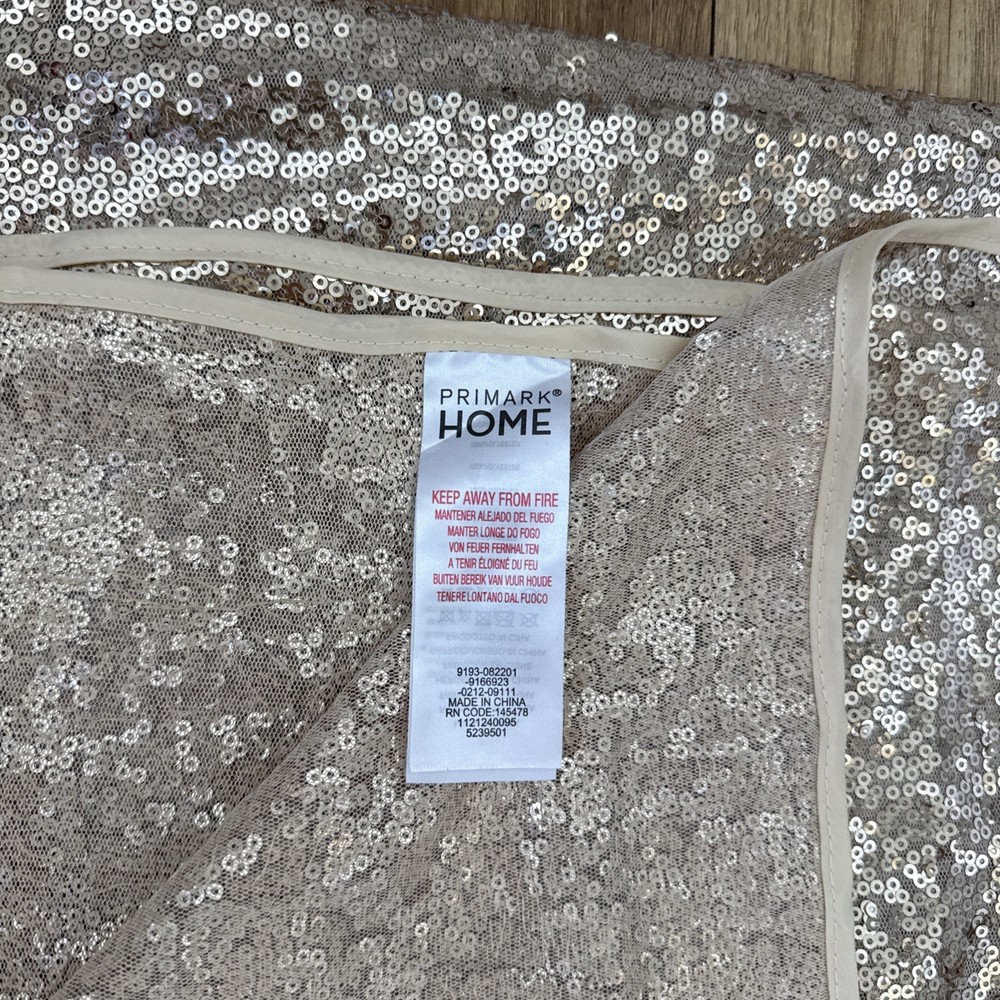 Primark Tablecloth Gold Sequin Lightweight Chiffon Rectangular 130cm x 208cm