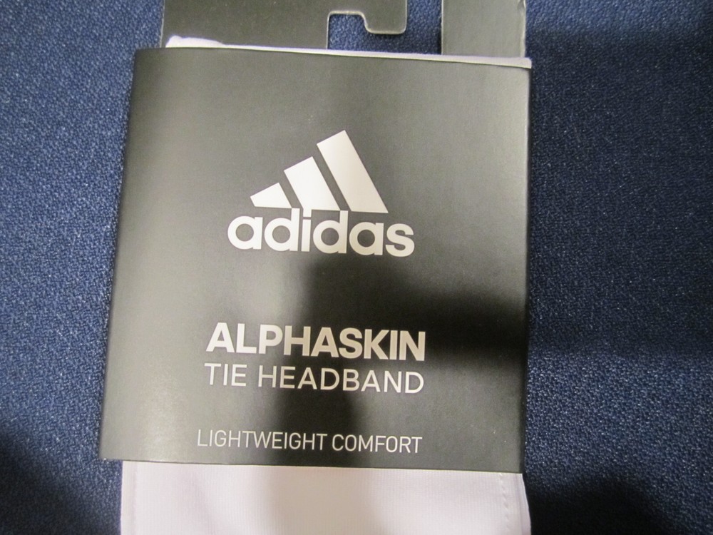 Adidas Alphaskin Tie Headband Black and White One Size