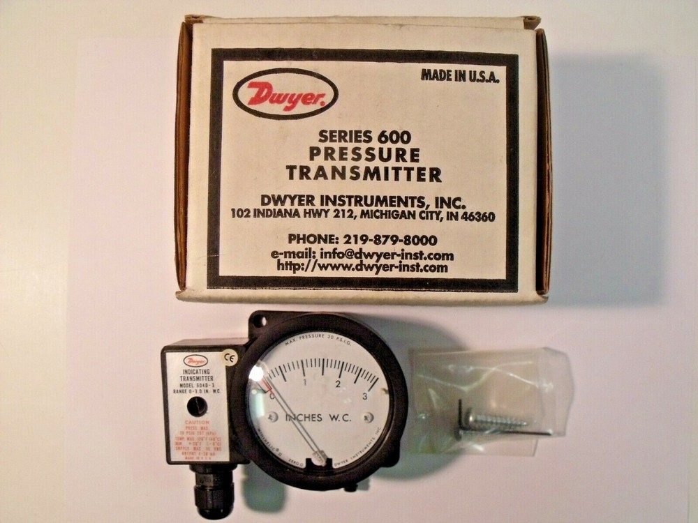 NIB Dwyer Model 604D-3 Series 600 Minihelic Diff Pressure Indicating Transmitter