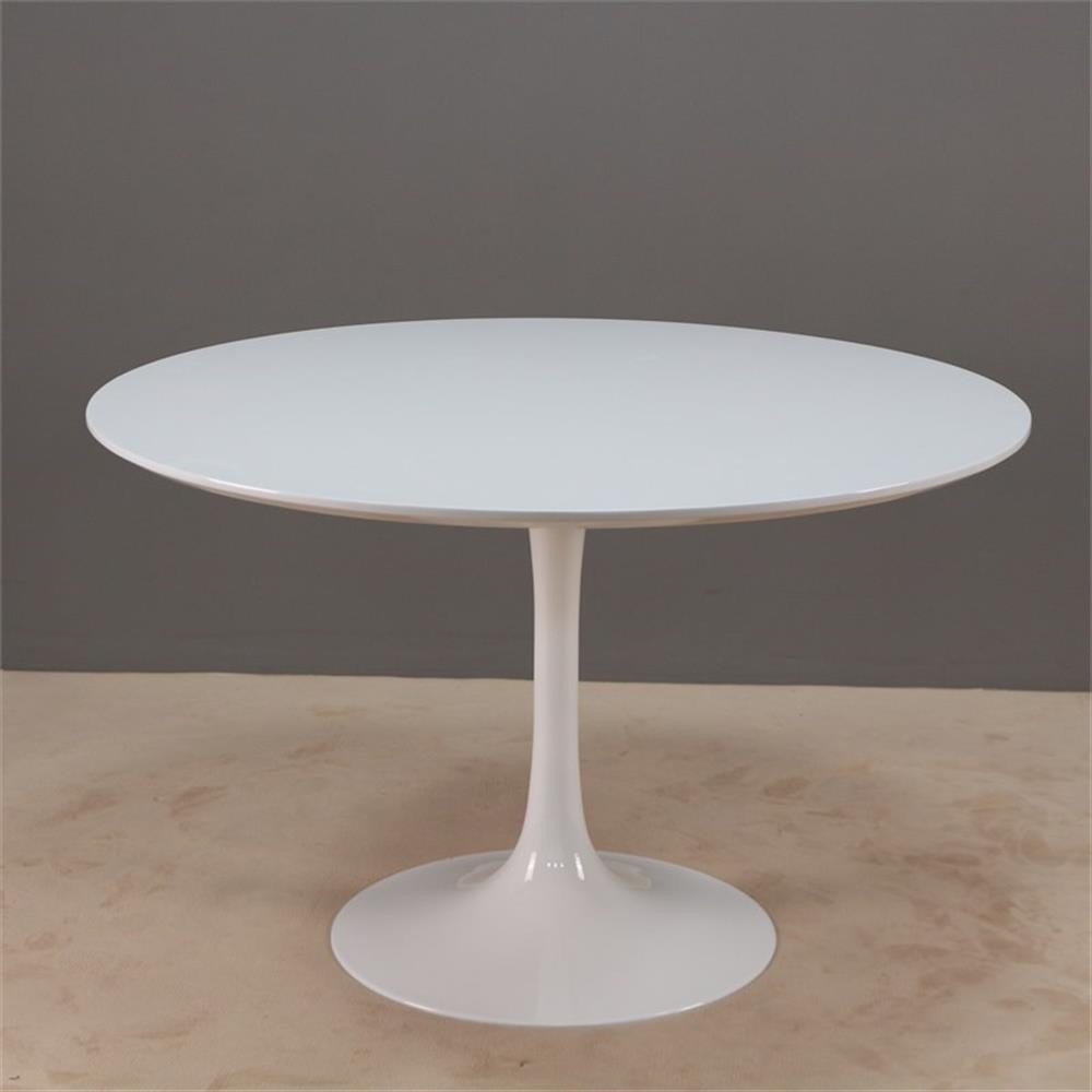 Modern Round White lacquer Lippa Dining Table 60 inch