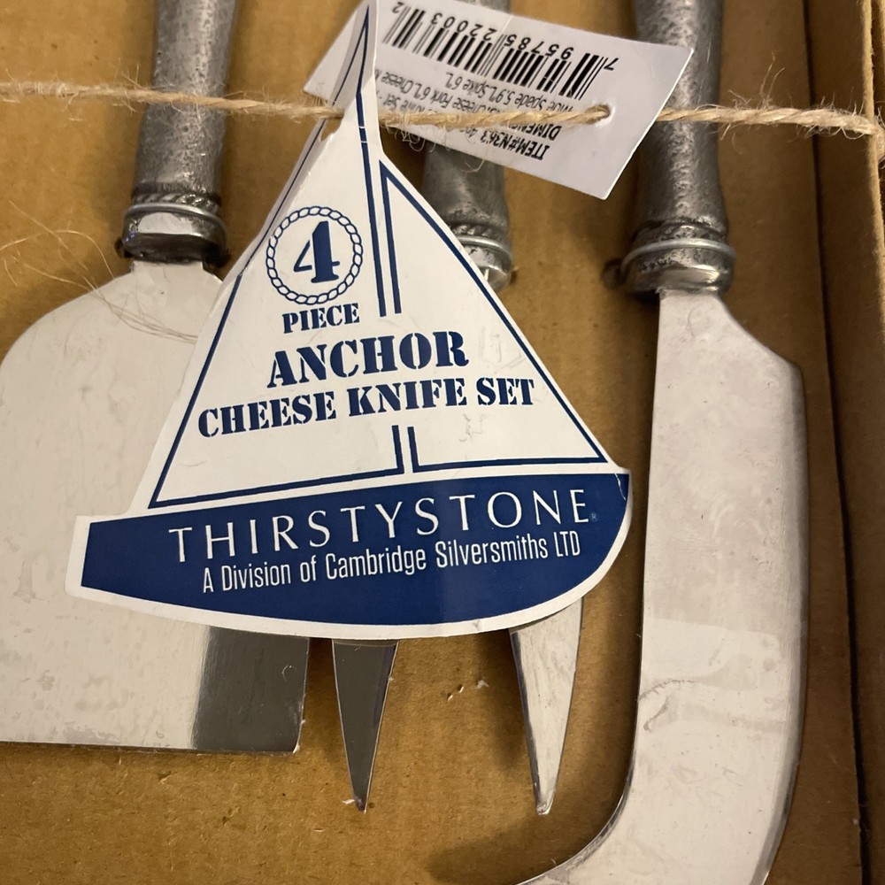 Thirstystone Pewter 4 Pc Anchor Cheese Tool Set
