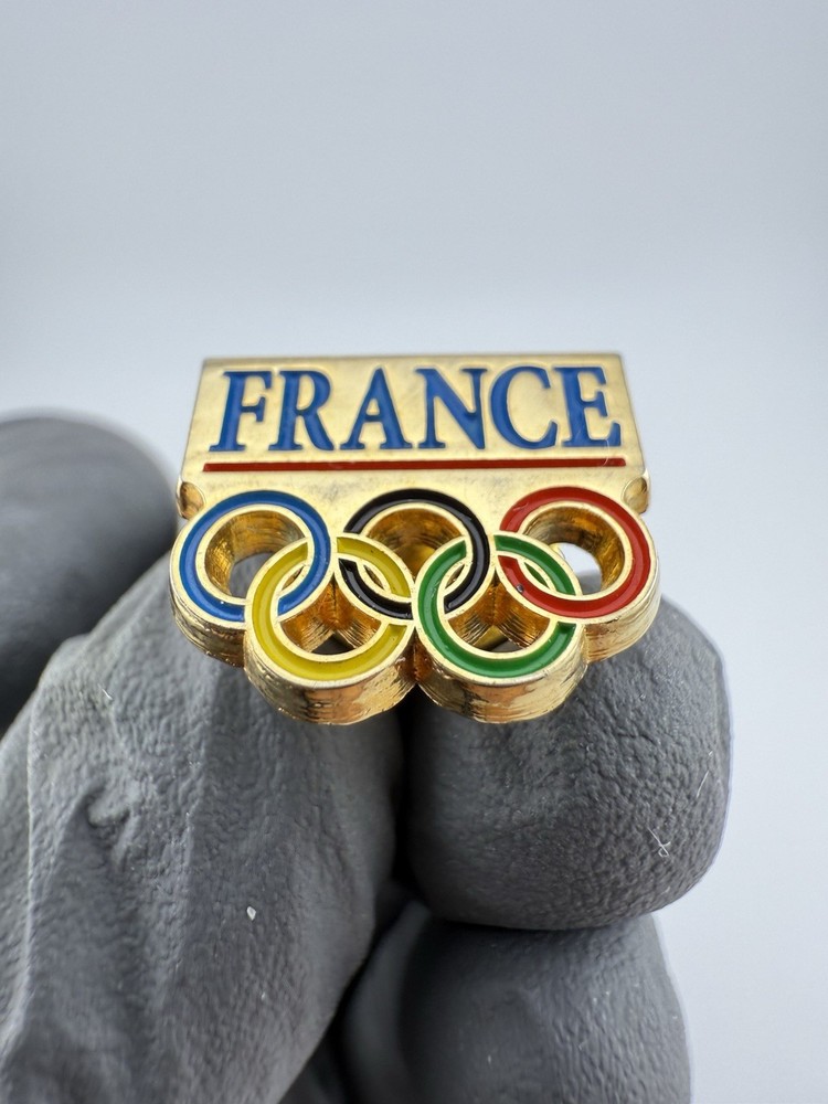 France Olympic Interlocking Rings Enamel Lapel Pin