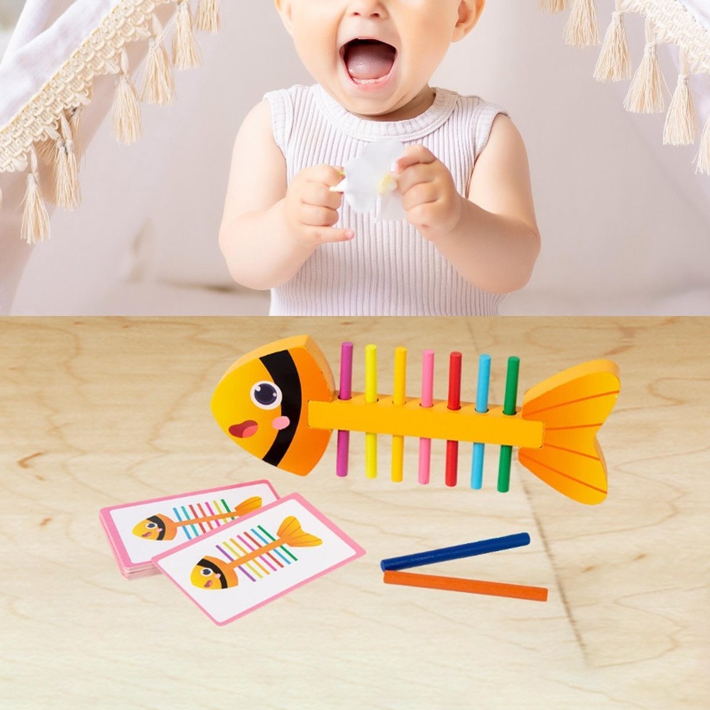 Fishbone Matching Toy Matching Game Developmental Hand Eye Coordination Creative