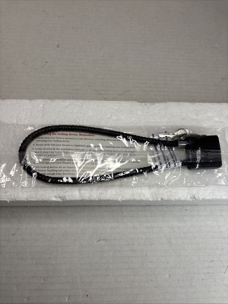 Ruger Cable Locking Safety Device w Keys & Instructions. Sealed.