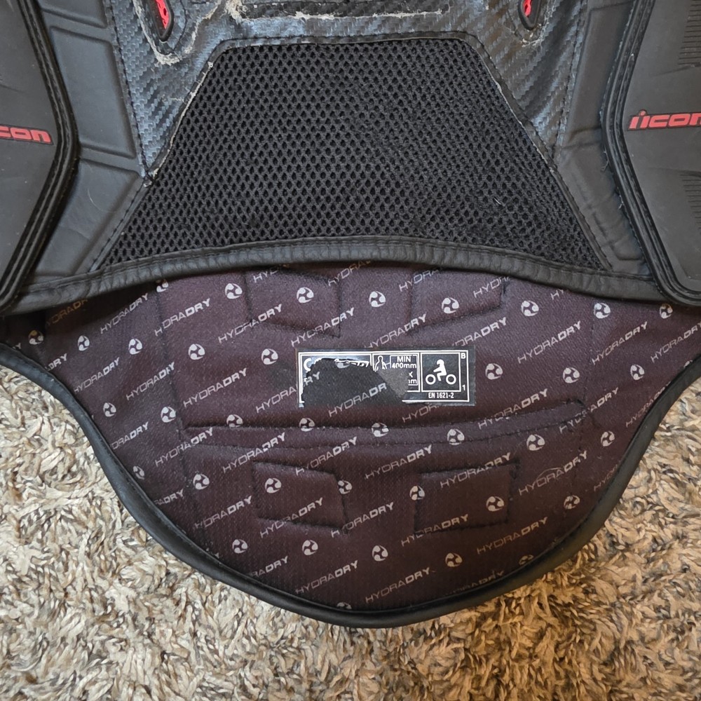 ICON Stryker Field Armor Vest S-M Motorcycle Chest Back Protector D3O