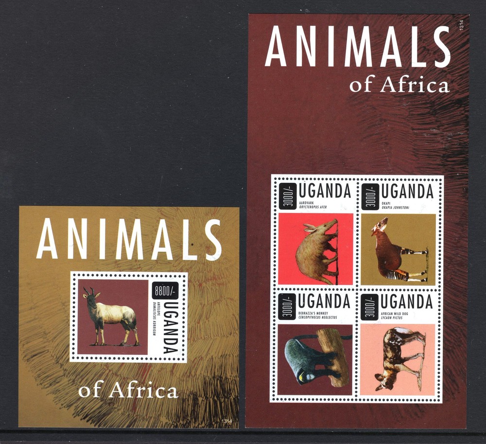 M28852 Uganda Animals X4 +m/s UMM