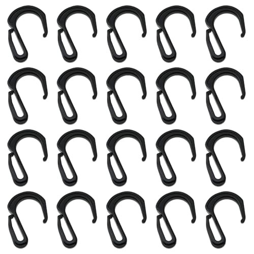 Black Plastic Elastic Cord Hook Cargo Net Hooks Bungee Hooks Plastic S Hook