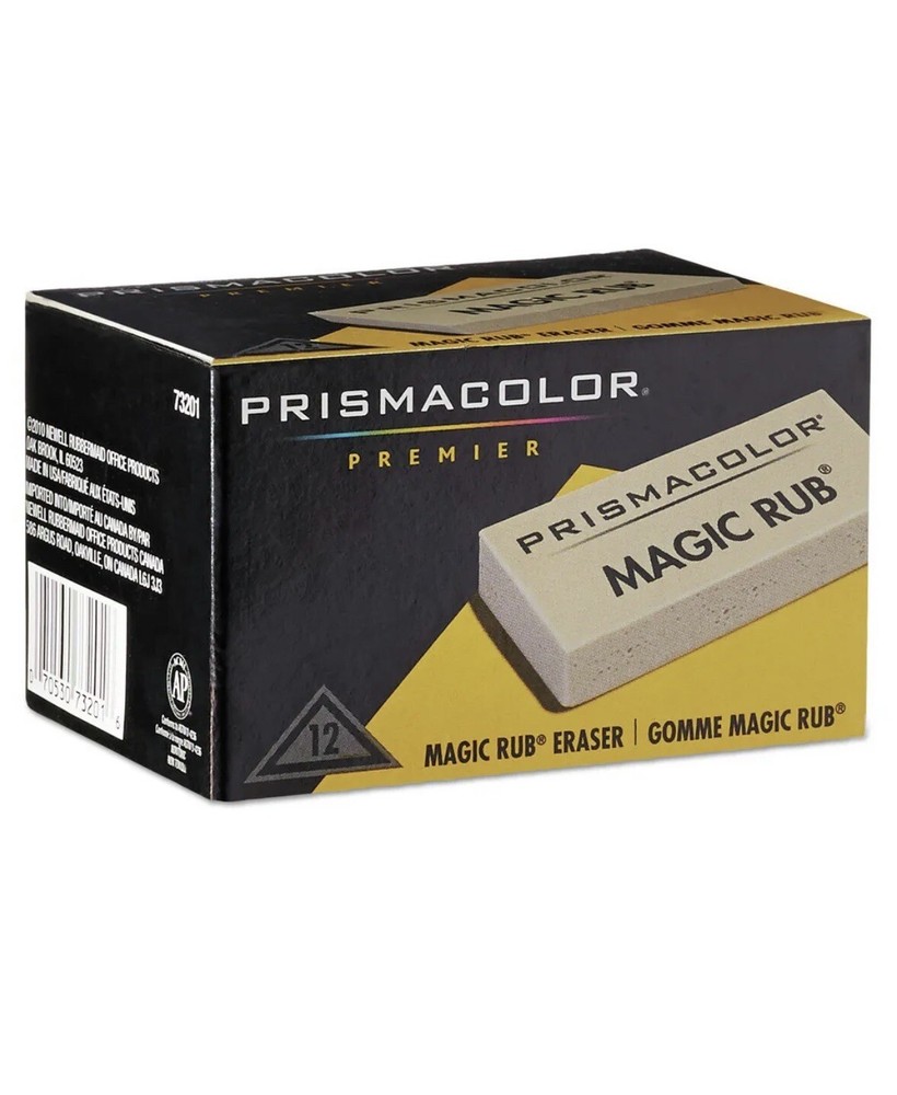 Prismacolor Magic Rub Eraser, Rectangular Block, Medium, Off White, Dozen New