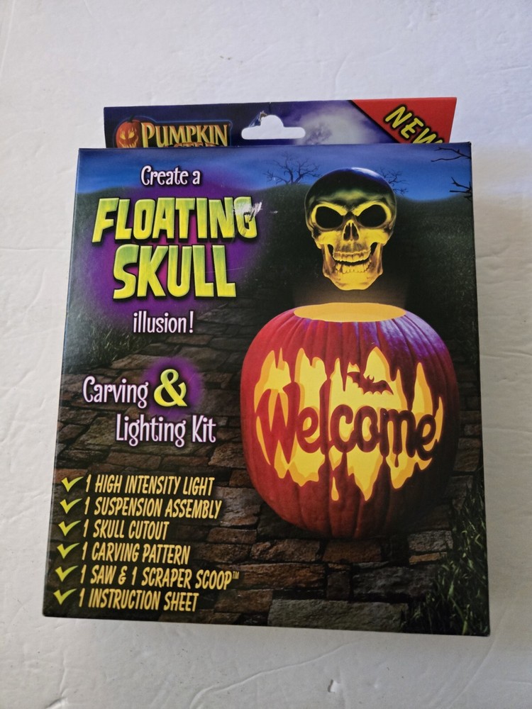 PUMPKIN MASTERS: CREATE A FLOATING SKULL ILLUSION! CARVING & LIGHTING KIT NEW!