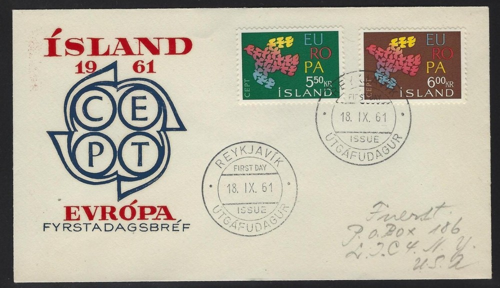 1960-1966 Iceland EUROPA First Day Covers - 6 different