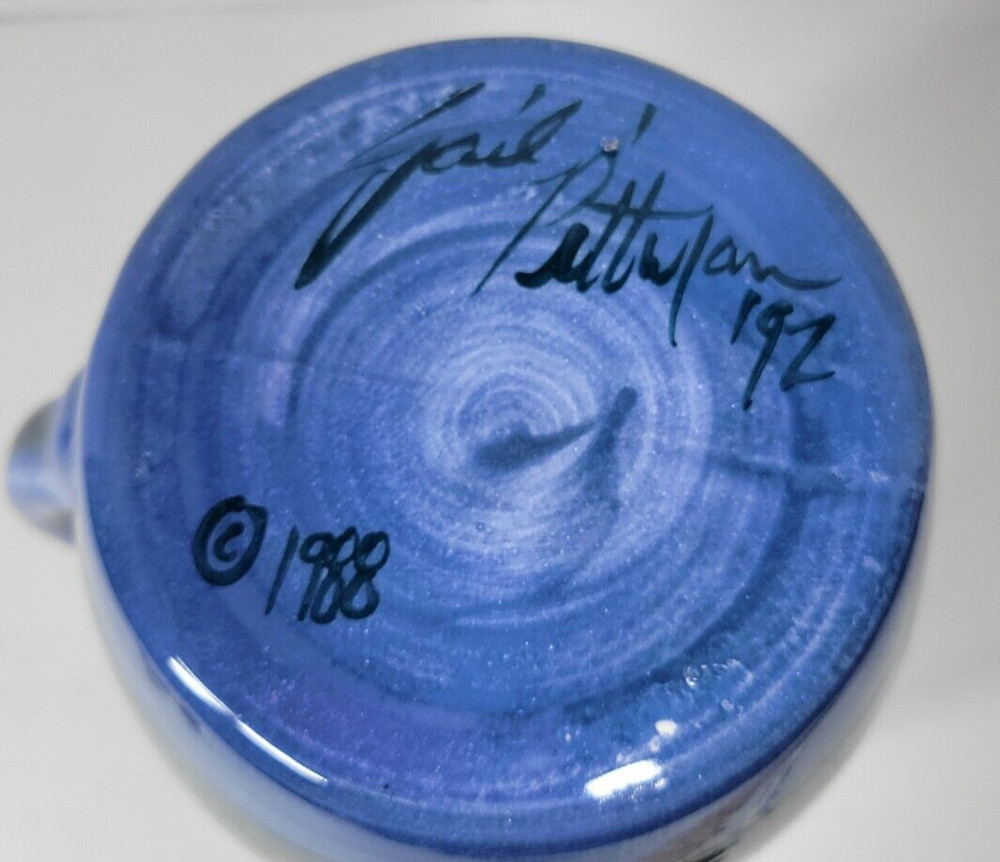 Vintage 1988 Signed Gail Pittman 8" Pitcher /Jug has "Tiny Chip"