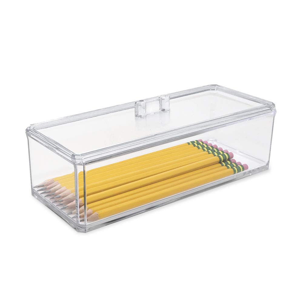 Acrylic Storage Organizer, Rectangular, Stackable, with Lid | Home Organization