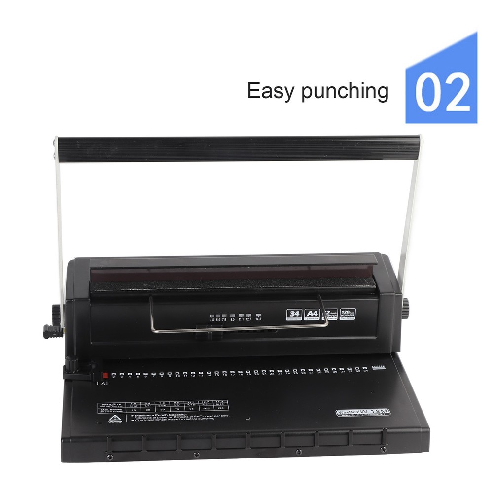 Spiral Coil Binding Machine Efficiently Punches 12 Sheets For A4 A5 Popular