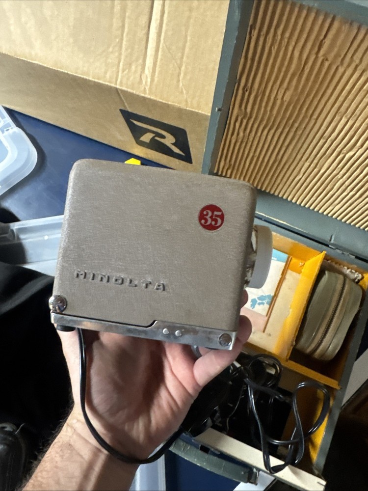 Antique Portable Mini 35mm Slide Projector in Original Box Box