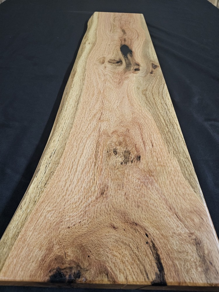 Live Edge Red Oak Slab With Black Epoxy #RO10